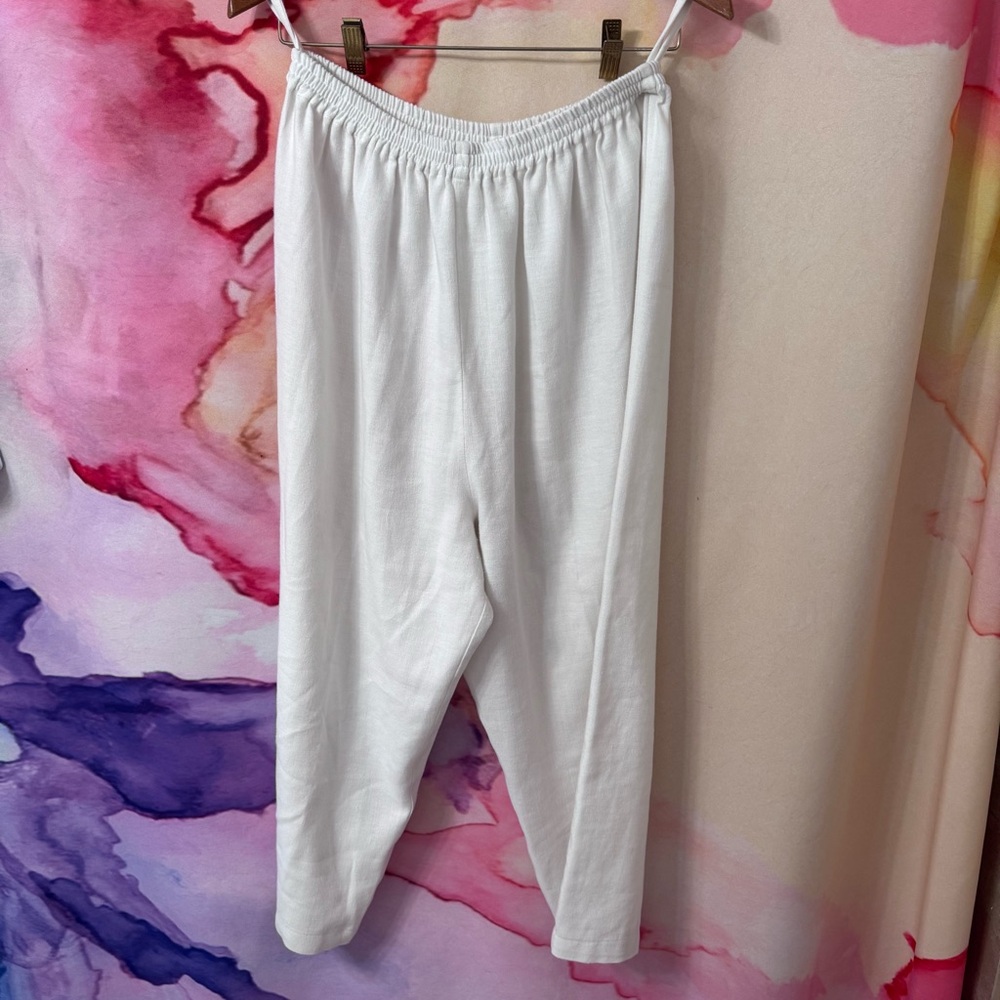 Eskandar White Elastic Waist Trousers